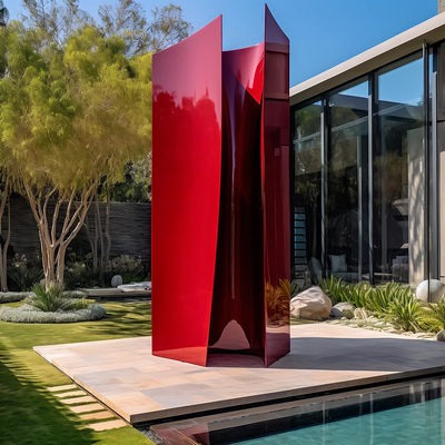 Goede prijs. Dynamische en levendige rood geschilderde metalen sculpturen van roestvrij staal voor de decoratie van openbare parken online