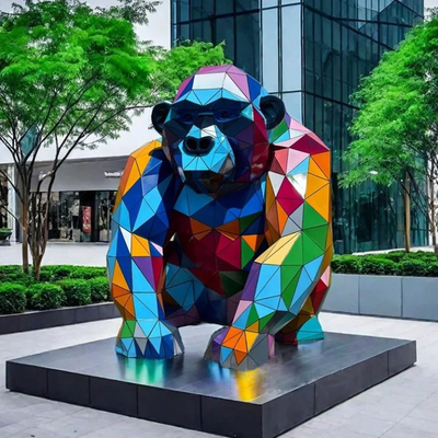 Goede prijs. China Decoratie Beeldhouwkunst Laser Snijden Monkey Sculpture van roestvrij staal online