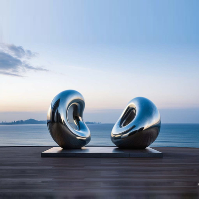 Goede prijs. Buiten Abstract Spiegeld Accompany Sculpture van roestvrij staal online