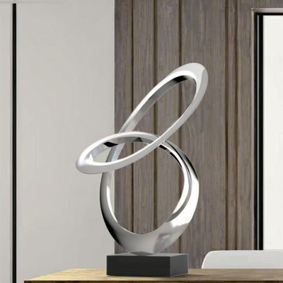 Goede prijs. Hedendaagse spiegel gepolijst roestvrij staal Abstracte sculptuur Moderne metaal ambachten Kunst online