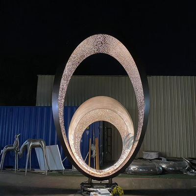 Goede prijs. Moderne tuinversiering Brons-eiersculptuur met licht online