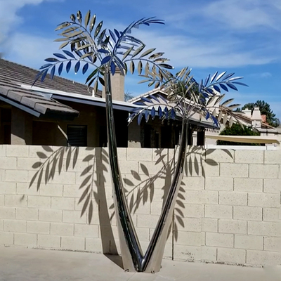 Goede prijs. Spiegel Gepolijst Boomsculptuur Palmboom Roestvrij staal Tuin Feature online