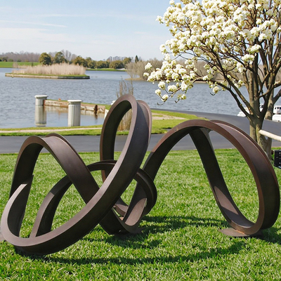 Goede prijs. Op maat gemaakte moderne roestige abstracte sculptuur hedendaagse tuinkunst Metaal ambacht in Corten staal online