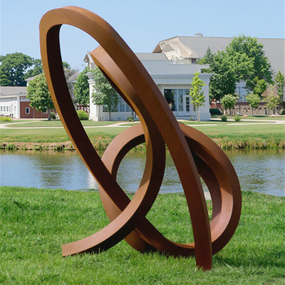 Rusty Weathering Seel Abstract Metalen Tuinkunst Outdoor Sculpture
