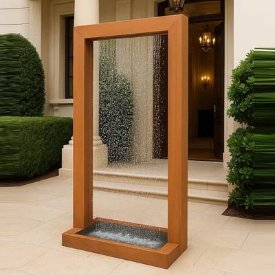 Goede prijs. Corten Steel Rain Curtain Wall. Weerbestendige tuinwaterbeeldhouwkunst (laag onderhoud · Zen Water Art) online
