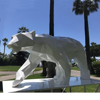 Goede prijs. Lichtgevende Witte Beersculptuur - Premium Glasvezel Buitenkunstbeeld online