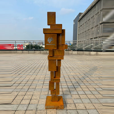 Goede prijs. 100 cm Hoogte Buiten Tuin Corten Stalen Figuur Geometrische Kunst Beeldhouwkunst online