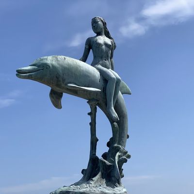 Goede prijs. Outdoor Metal Art Decor Bronze Copper Mermaid Life Size Sculpture Statue online