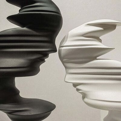 Goede prijs. Aangepaste decoratieve glasvezelsculptuur Abstracte levensgrote sculptuur Metalen standbeeld online