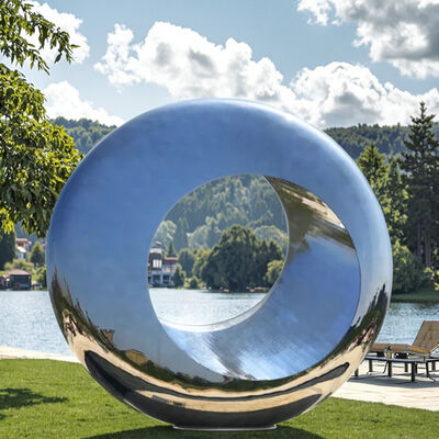 Goede prijs. Giant Urban Modern Landscape Mirror Polished Stainless Steel Ring Sculpture City Public Art Installation online