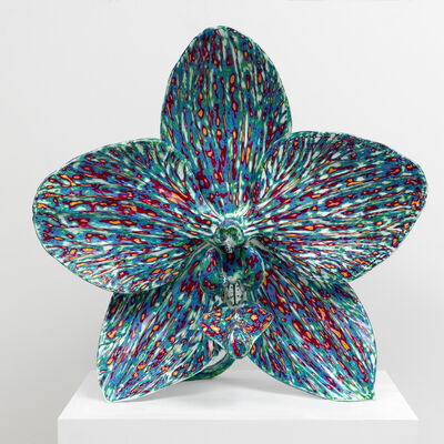 3D Buiten RVS Folk Art Bloem Geschilderde Sculptuur