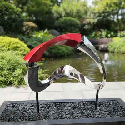 Aangepaste Abstracte Metalen Kunst Roestvrijstalen Sculptuur voor Moderne Tuin & Landschap