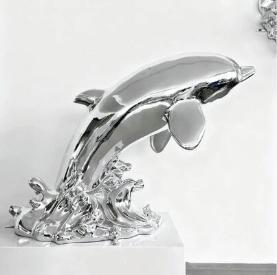 Goede prijs. Moderne Kunst Dolfijn Decoratieve Metalen Roestvrijstalen Sculptuur Groot Standbeeld online