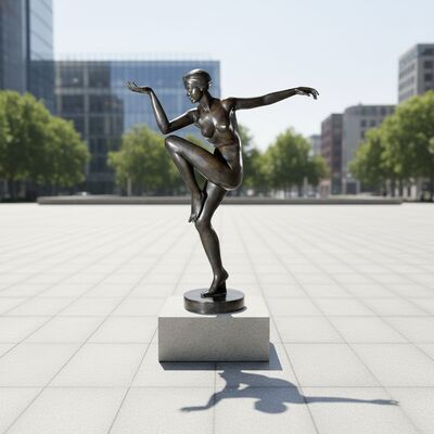 Goede prijs. De gracieuze danseres: handgecast bronzen moderne metalen beeldhouwwerk online