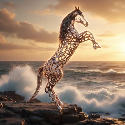 Goede prijs. Custom Abstract Metal Horse Sculpture voor de tuin online