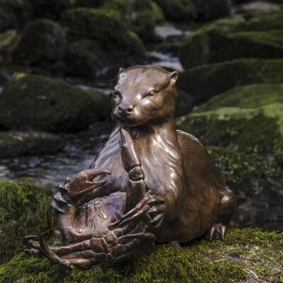 Goede prijs. Dieren Custom Metal Bronzen Kunst Decoratieve Beeldhouwkunst Otter Stalen Beeld Tuin Landschappen online