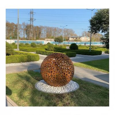 Corten Steel Sphere Sculpture Rusty Metal Garden Sphere voor buiteninrichting