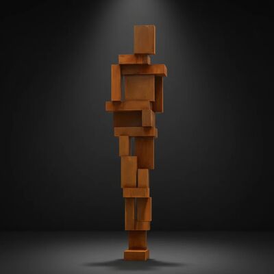 Goede prijs. Verweerd staal kubistische menselijke sculptuur Groot metaal beeld voor openbare kunst online
