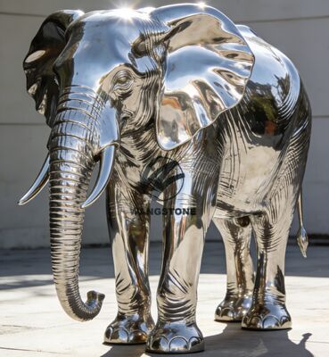Goede prijs. Dier-olifant Decoratief beeldhouwwerk Metalen roestvrijstalen beeldhouwwerk Buiten Groot standbeeld online
