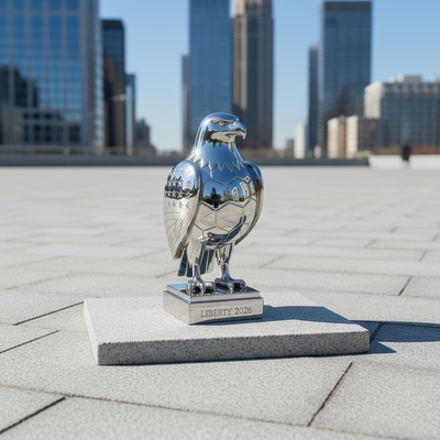 Custom Roestvrijstalen Adelaartrofee & Buitensculptuur | LIBERTY 2026 Gedenkteken