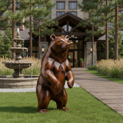 Goede prijs. Custom Metal Casting Life Size Bronzen Beer Beeldhouwwerk Outdoor Garden Statue Realistische dierkunst voor Villa Park Landschapsdecoratie online