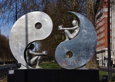 Goede prijs. Het openbare Beeldhouwwerk van het Kunst Moderne Roestvrije staal, Yin en Yang-Beeldhouwwerk voor Tuin online