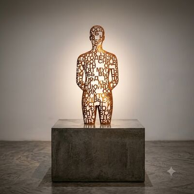 Goede prijs. Op maat gemaakt Abstract Cortenstaal Letter Menselijke Figuur Sculptuur Metalen Alfabet Man Standbeeld Moderne Kunst Buiten Binnen Tuin Lobby Decor online
