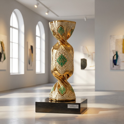 Luxe islamitische kunst: Saoedi-gouden gedraaide snoepsculptuur | Aangepaste moderne inrichting