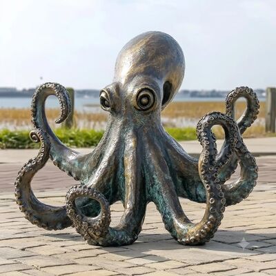 Goede prijs. Handgemaakt bronzen reuzenoctopusbeeld | Kust- en nautische thuiskantoordecoratie Online