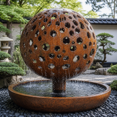 Goede prijs. Gelast verwerend stalen bal beeldhouwwerk Corten stalen tuin tuinlandschap fontein decoratie Online