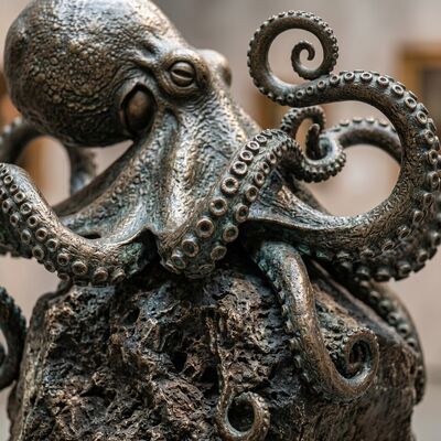 Goede prijs. Handgemaakte bronzen octopusbeeld voor tuinversiering Online