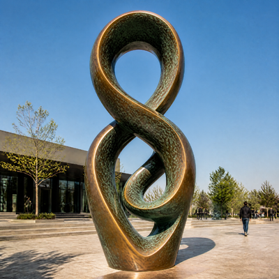 Goede prijs. Custom Metal Art Decor Bronzen Koper Beeldhouwwerk Landschappen Public Art Ribbon Design Online