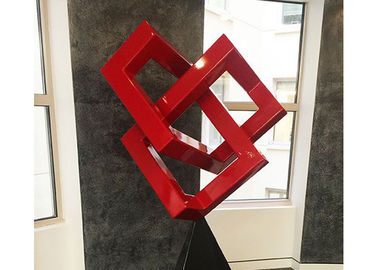 Goede prijs. Rood Geschilderd Modern de Kunst Geometrisch Beeldhouwwerk van het Metaalbeeldhouwwerk voor Decoratie online
