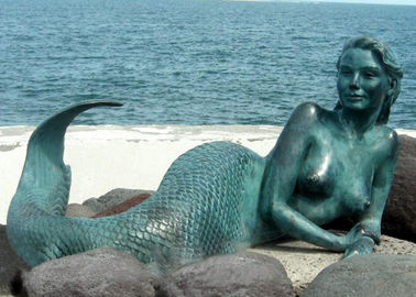 Van de het Bronstuin van de decoratiemeermin Openluchtbeeldhouwwerk 200cm Beschikbare Lengteoem