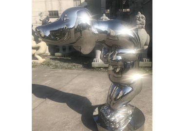 Goede prijs. Het Beeldhouwwerk van de het Staalhond van het decoratiemetaal, het Beeldhouwwerk van de Roestvrij staalhond online
