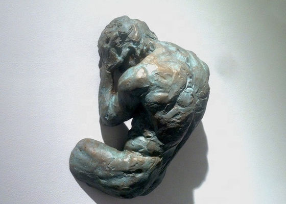 Goede prijs. Levensgroot van het het Decorpatina Gegoten Brons van de Muurkunst de Mensenstandbeeld online