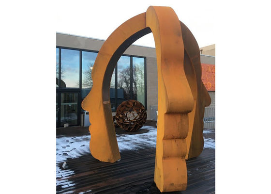 Goede prijs. Het grote Openbare Decoratieve Corten-Beeldhouwwerk van het Staalgezicht voor Openlucht online