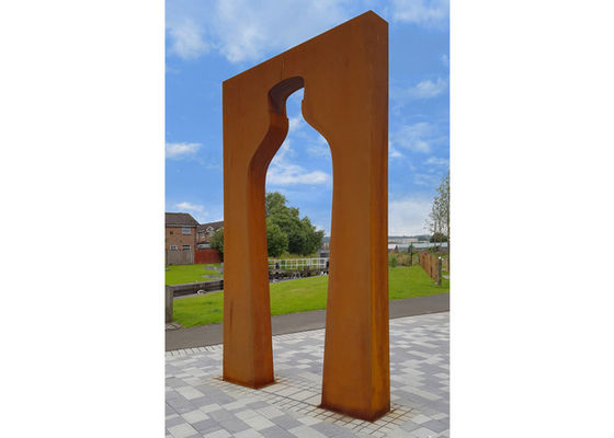 Het grote van de het Staaltuin van Corten van het Landschapsontwerp Beeldhouwwerk van de de Wijnfles