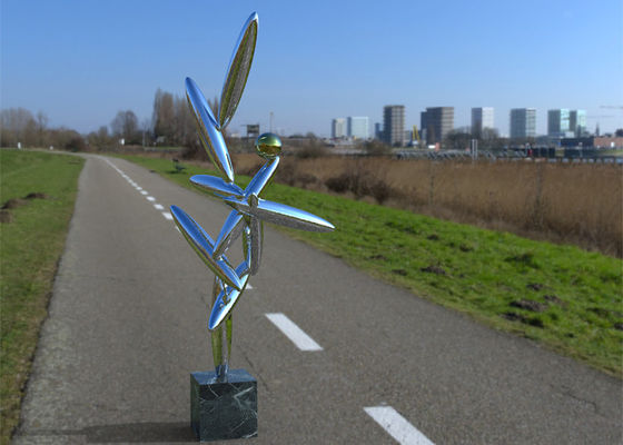 Eigentijdse Art Polished Stainless Steel Sculpture-Binnenhuisarchitectuur