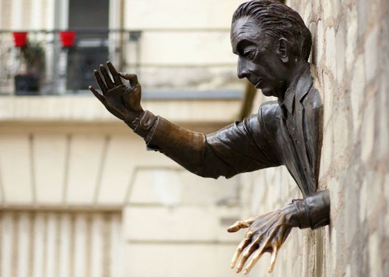 ODM Levensgroot Openlucht de Mensenstandbeeld van het Muur Decoratief Gietend Brons