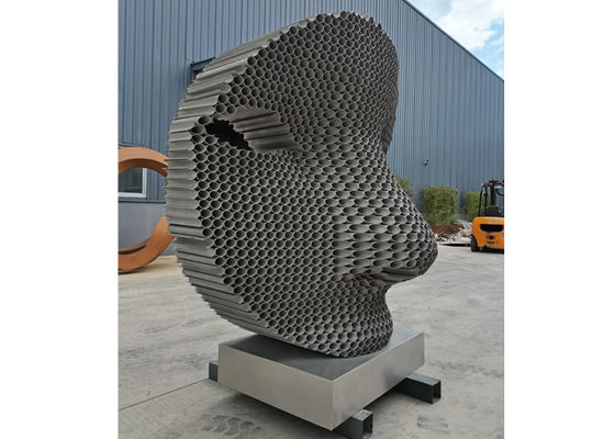 Goede prijs. ODM Matt Finish Stainless Steel Metal Gezichtsbeeldhouwwerk voor Tuindecoratie online