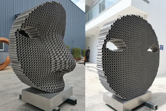 Goede prijs. Abstract Hoog het Gezichtsbeeldhouwwerk 200cm van Matt Finish Modern Stainless Steel online