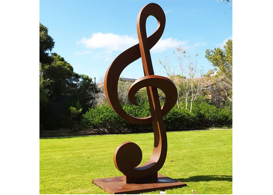Persoonlijke grootte Rusty Corten Stalen Muziek Noten Beeldhouwkunst Voor Tuin