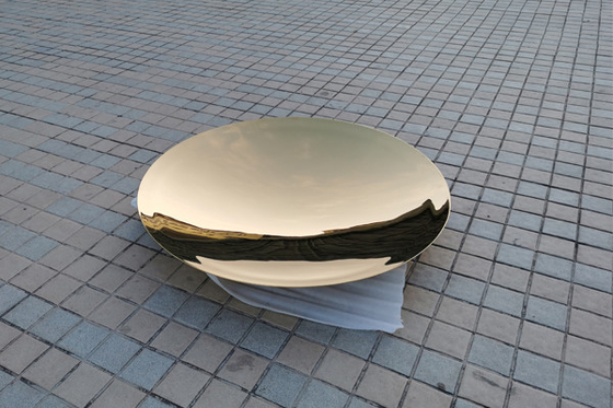 Goede prijs. De gouden Titanium Met een laag bedekte Beeldhouwwerken van de Roestvrij staal Cirkel Concave Spiegel online