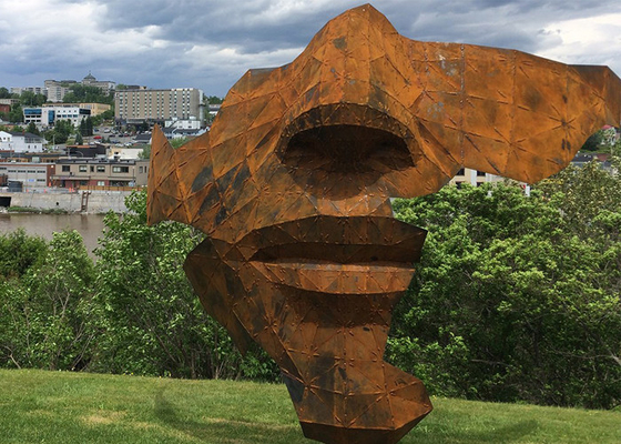 Goede prijs. Openluchtrusty corten steel face sculpture voor Landschap online