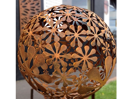 Goede prijs. Moderne 100cm Dia Corten Steel Ball Sculpture voor Tuindecor online