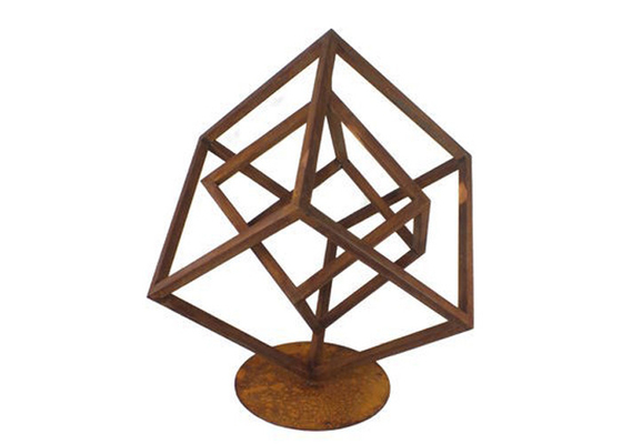 Goede prijs. 200cm van het het Staalmetaal van Hoogtecorten het Geometrische Beeldhouwwerk voor Tuindecoratie online