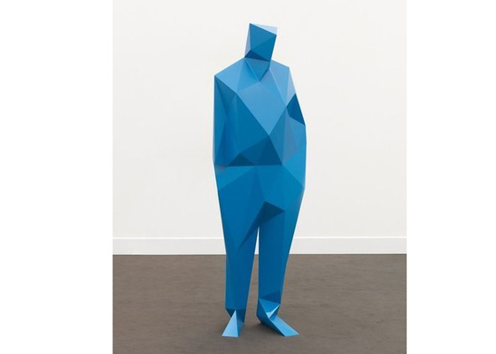 Goede prijs. Stedelijk 3D de Mensenstandbeeld van het Landschaps Blauw Geschilderd Roestvrije staal online